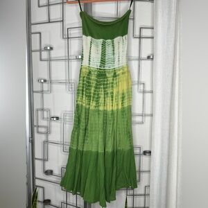 Green Strapless Sundress for a Resort Getaway